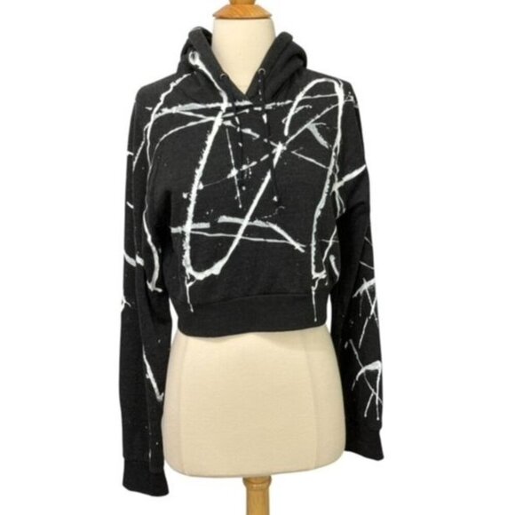 Aviator Nation Artist Collection Hand Painted Cropped Hoodie Sweatshirt Size M - Picture 1 of 9